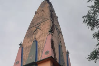 Bajrangbali temple damaged due to Thunder in ranchi