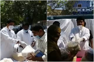 kukatpally mla distributed rice and vegetables to poor due to corona lockdown