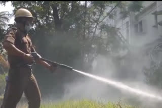 Fire in administrative building of Baharampur