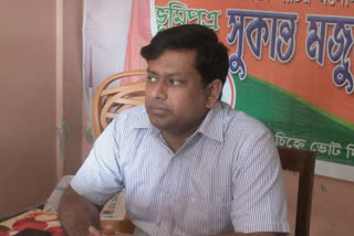 tmc is taking political advantages by distributing ration coupon, said mp sukanta majumder