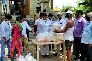 MLA Mutagopal GHMC DRINEGE WORKERS RICE Distribution in Musheerabad