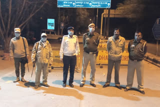 police patrolling at deenpur in najafgarh after it is sealed as corona hotspot in delhi