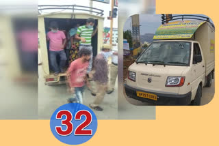 32 members travelling catering vehicle caught by tirupati police