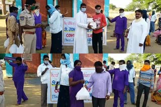 good items distributed at rcm church at enkoor mandal  enkoor village khammam district