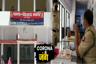 Madhya Pradesh police Constable giving duty at Ghaziabad police station