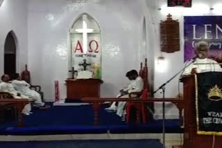 Good Friday celebrations in the church  devotees didnot attend due to lockdown