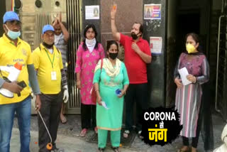 Corona warriors welcome in Raghuvarpura ward at delhi