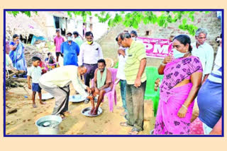 Honor for sanitation workers at vizianagaram district