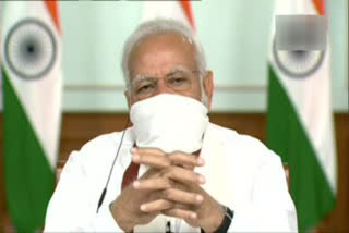 PM Wears Cotton Towel Mask At Video conference