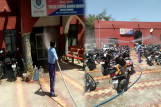 Sanitizer sprayed at Mohan Garden police station