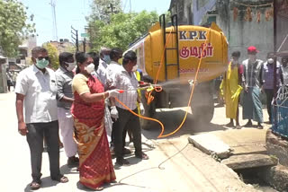 dmk party members involving themselves to corona prevention activities in tutucorin