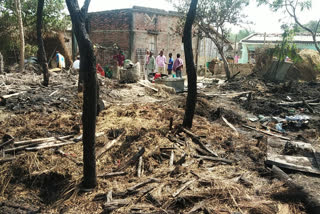 fire in house in madhubani