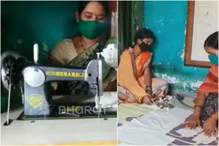 women self help group mask making