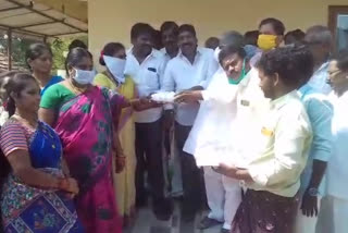 Distribution of vegetables and eggs to the poor in Ramavaram