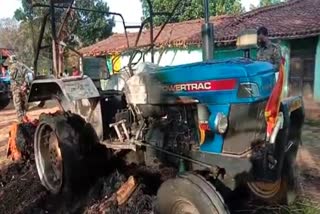 Criminals set fire to tractors in Lohardaga