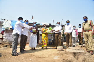 RSS Leaders Distributed  Essential goods in karimnagar