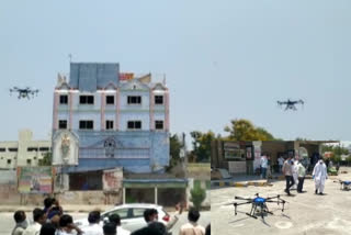 chemical spry in jaggayyapet with drones