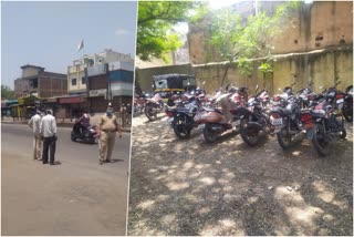 police take Action against bicyclists in Badanpur who moving without cause