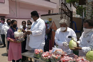 tanuku mla distributes essentials to poor people