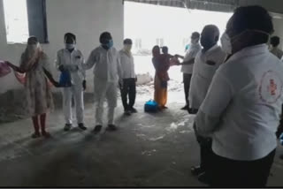 Distribution of Masks to Migrant Workers in yadadri district