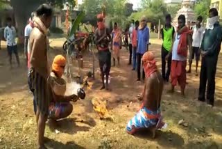 Traditional dandapuja was performed in Rangmatia with maintaining social distance