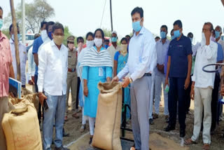 A collector opened a rice grain buying center at mogullapally