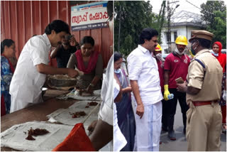 പാലാ നിയോജക മണ്ഡലം  പാലാ അണുവിമുക്തമാക്കി  സമൂഹ അടുക്കള സന്ദർശിച്ച് ജോസ്. കെ മാണി  disinfection activities at pala  jose k mani m p  jose k mani visited community kitchen at pala