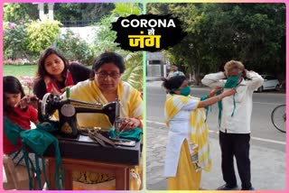 mayor Asha Sharma make masks and distributed in Ghaziabad due to coronavirus