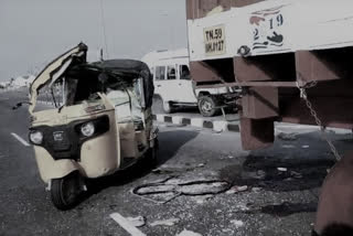 a auto dashed lorry in guntur dst 2died 6 injured