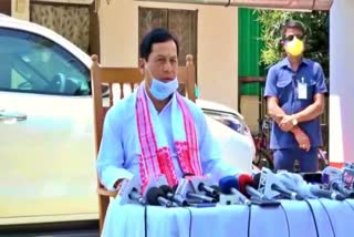 pressmeet by chief minister sarbananda sonowal in dibrugarh