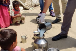 food and milk packets distributed.