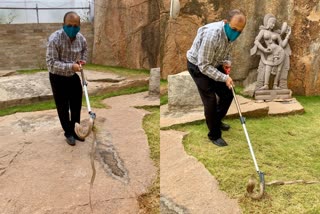 dg rajiv trived cached snake at bhanjaralahills hyderabad