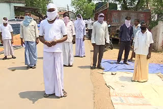 villagers strictly maintain social distance in adilabad district