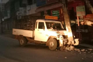 Bolero vehicle collides with power pole