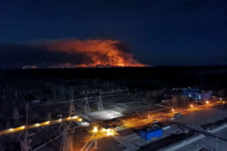 Forest fire near Ukraine's Chernobyl nuclear power plant