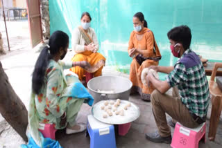 People of Balabehar in collaboration with Annapurna organization are feeding people