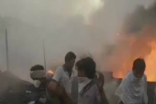 fire in junk warehouse sohna gurugram