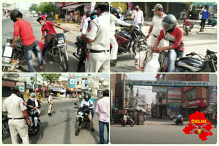 delhi police started checking Campaign during lockdown in burari