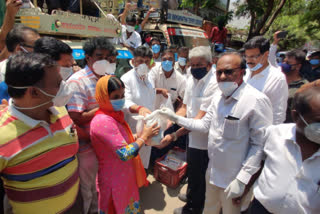 Congress President DK Shivakumar distributed free ration