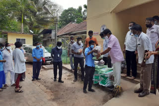 Food kit distributed for D group employees in putturu hospital