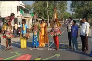 theater actors act mahabaratha characters for corona awareness