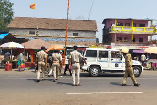 Strict police action against people in violation of lockdown in Dang