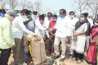 MLA opened the grain buying center at jagtial