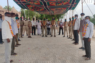 भाद्राजून में पुलिसकर्मियों का सम्मान, Policemen honored in Bhadrajun, Rajasthan Police Day