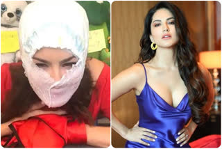 sunny leone makes diapers as mask