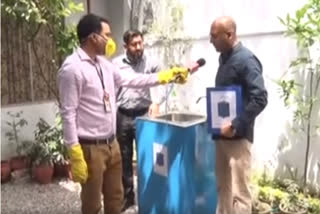 DRDO scientist develops handwash unit which can be operated by foot