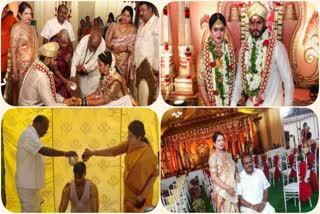 nikhil kumaraswamy and revati marriage photos, ನಿಖಿಲ್​ ಕುಮಾರಸ್ವಾಮಿ ಮದುವೆ ಫೋಟೋ