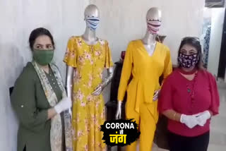 Designers' masks being made under the guidance of MP Meenakshi Lekhi