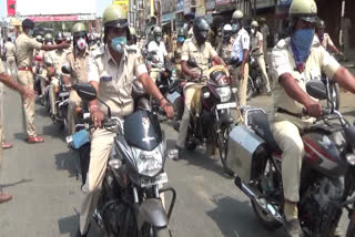 Haveri police conducted a root march to raise awareness for corona