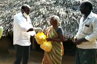 essential goods distribution to poor people in guntur